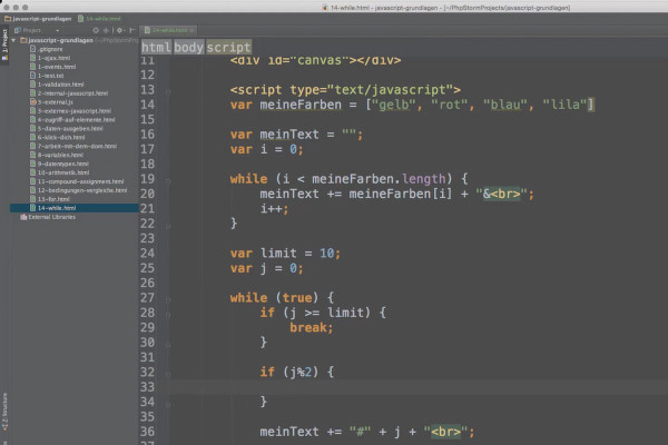 JavaScript basics - 14 while loops