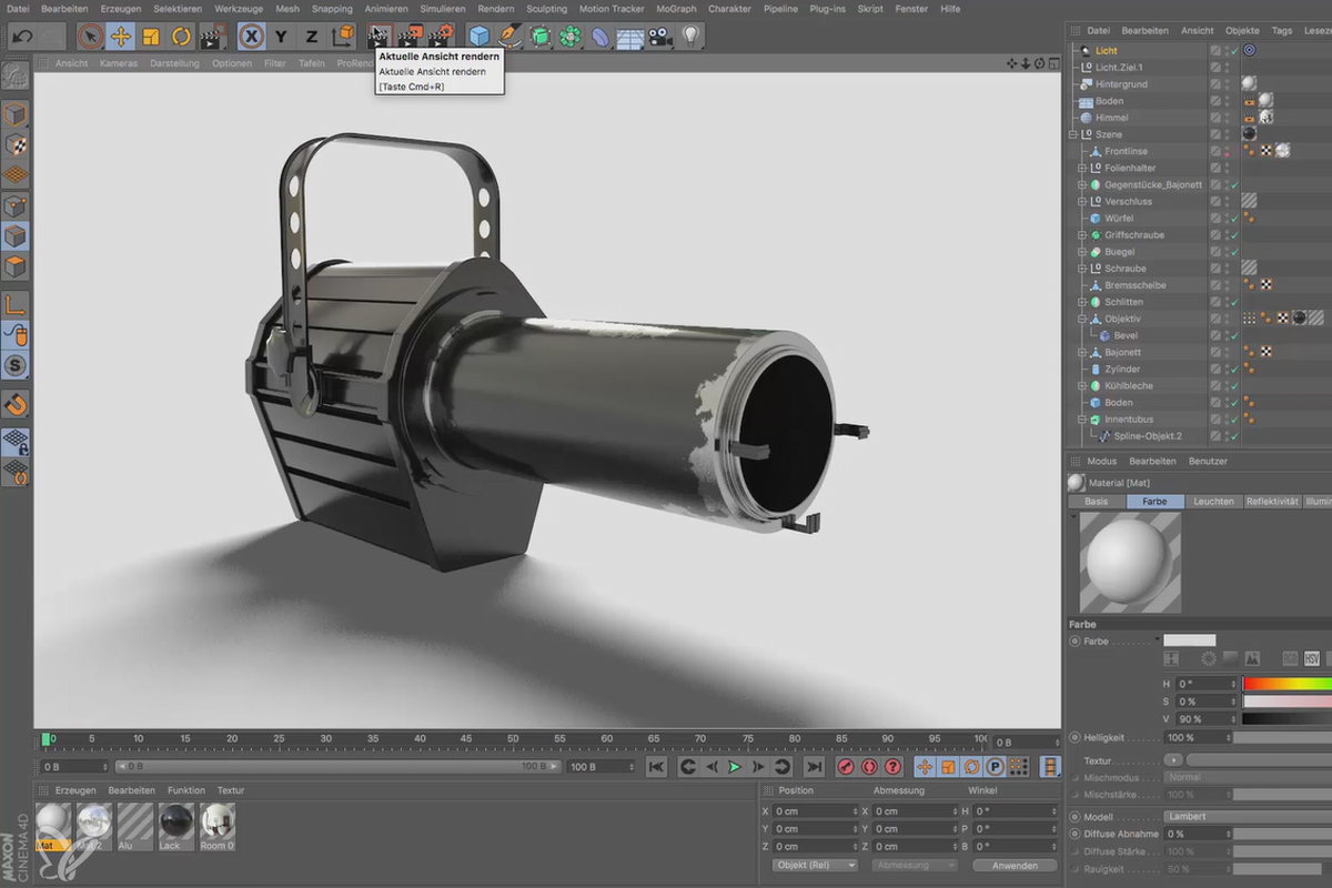 Cinema 4D för nybörjare - 3D-praxis: 6.21 Ljusinställningar