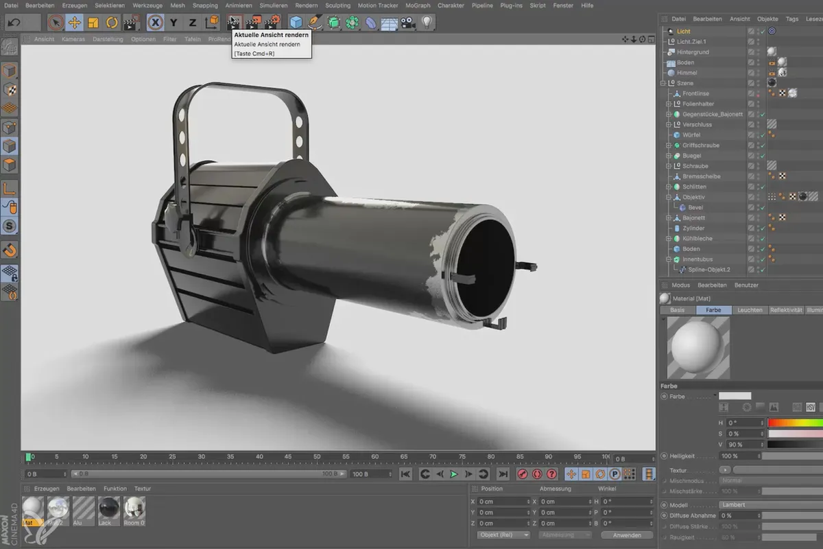 Cinema 4D für Einsteiger – 3D-Praxis: 6.21 Lichtsetzung