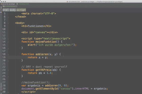 JavaScript basics - 15 Defining functions