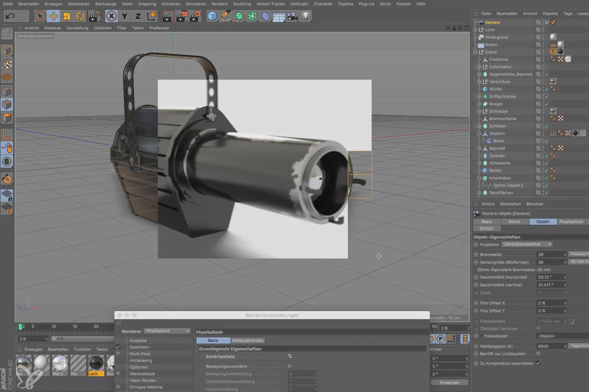 Cinema 4D för nybörjare - 3D-praxis: 6.22 Renderingsinställningar