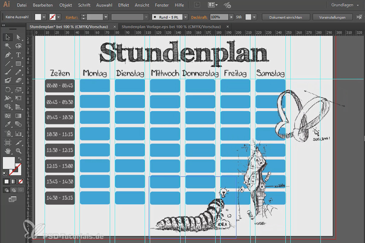 Create a timetable in Illustrator