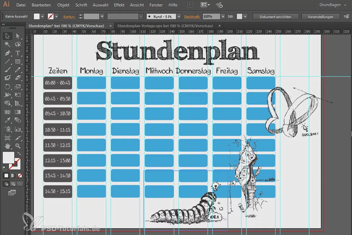 Stundenplan in Illustrator erstellen