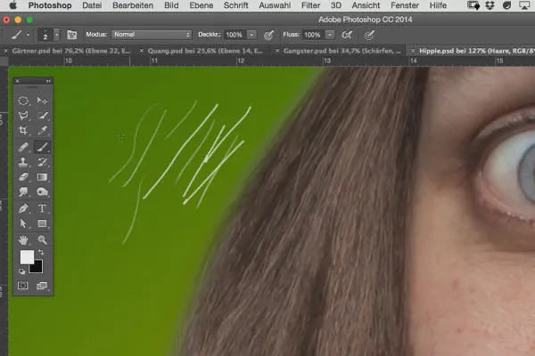 Komiksų stilius: Paryškinimo mokymai naudojant „Photoshop“ – 9.1 Plaukų darymas.