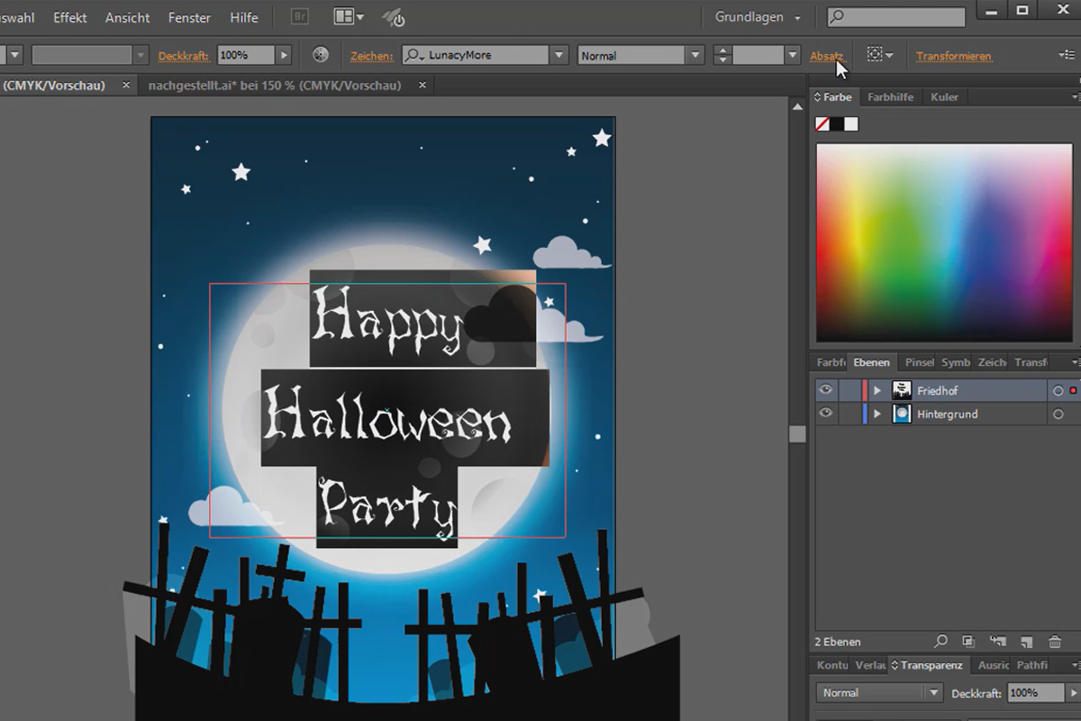 Create a Halloween invitation card - for beginners