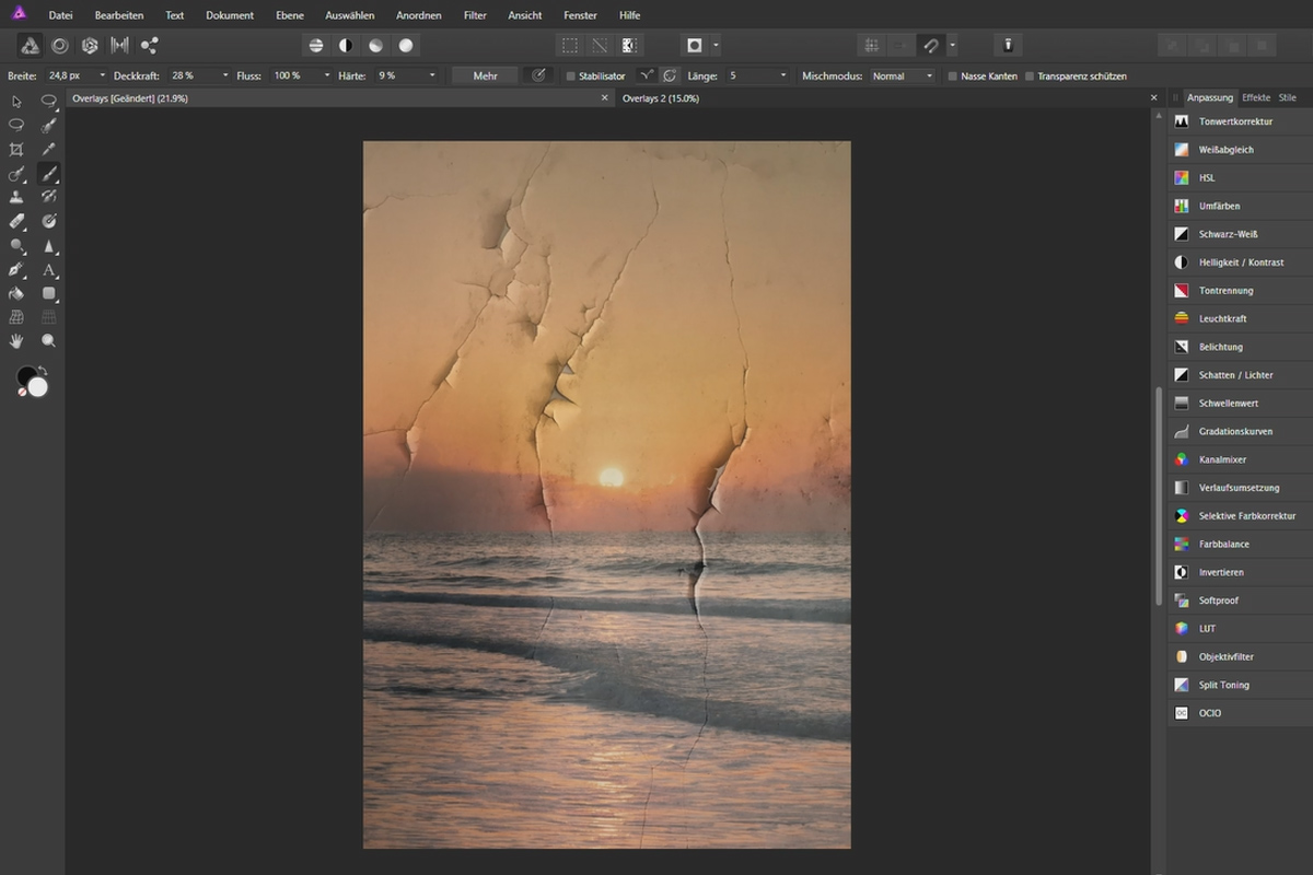 Affinity Photo-opplæring - Grunnleggende: 5.6 | Bruke overlegg