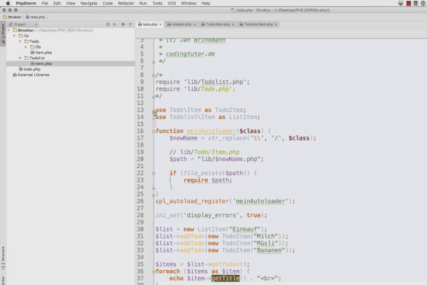 Objektorienteret webprogrammering med PHP - importering af klasser til namespace 7.04