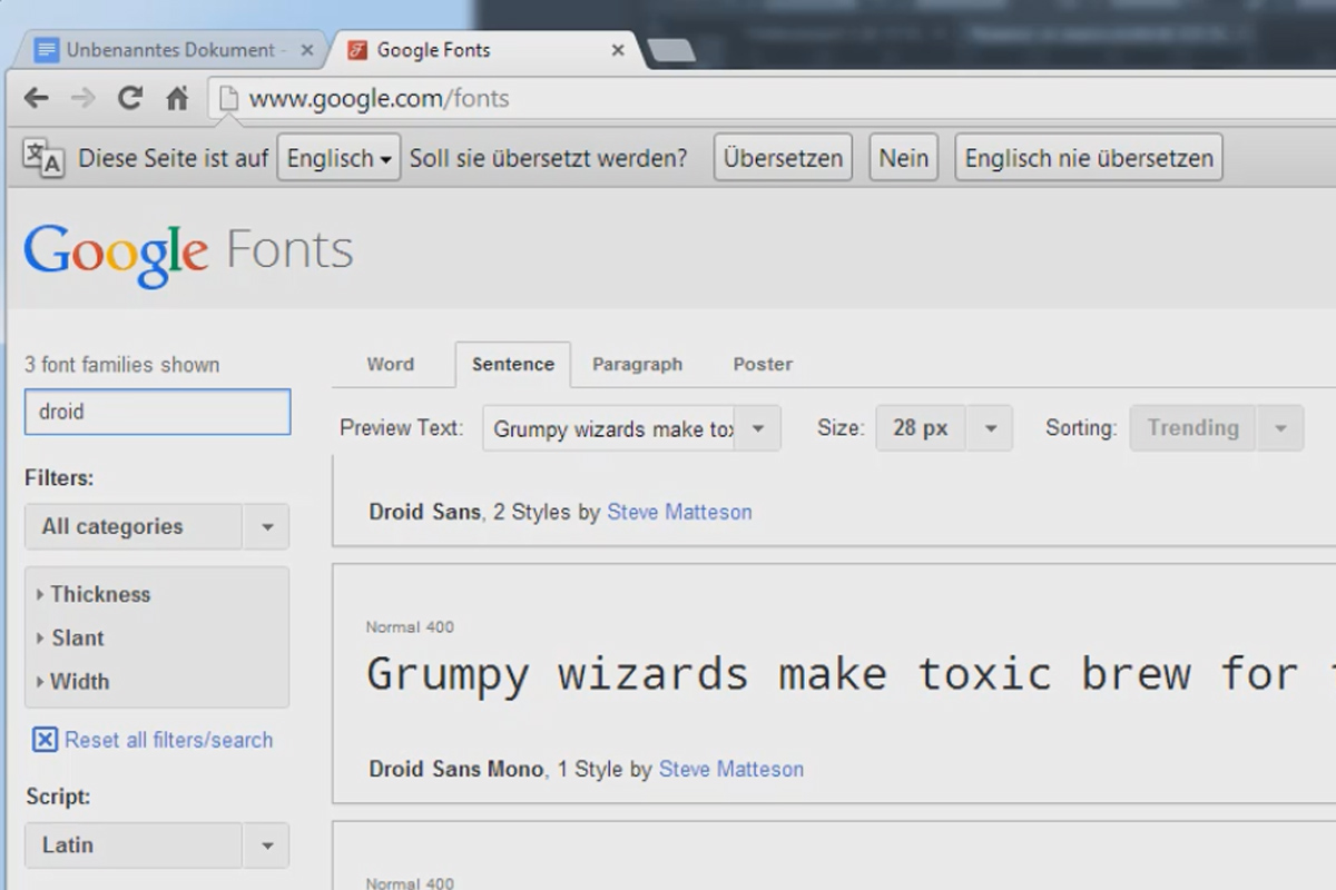 Using Google web fonts in InDesign