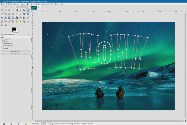 Image editing with GIMP: the tutorial for beginners - Create 57 paths from text
