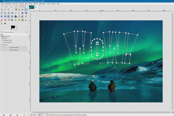 Elaborazione immagini con GIMP: il tutorial per principianti - Creare il percorso dal testo