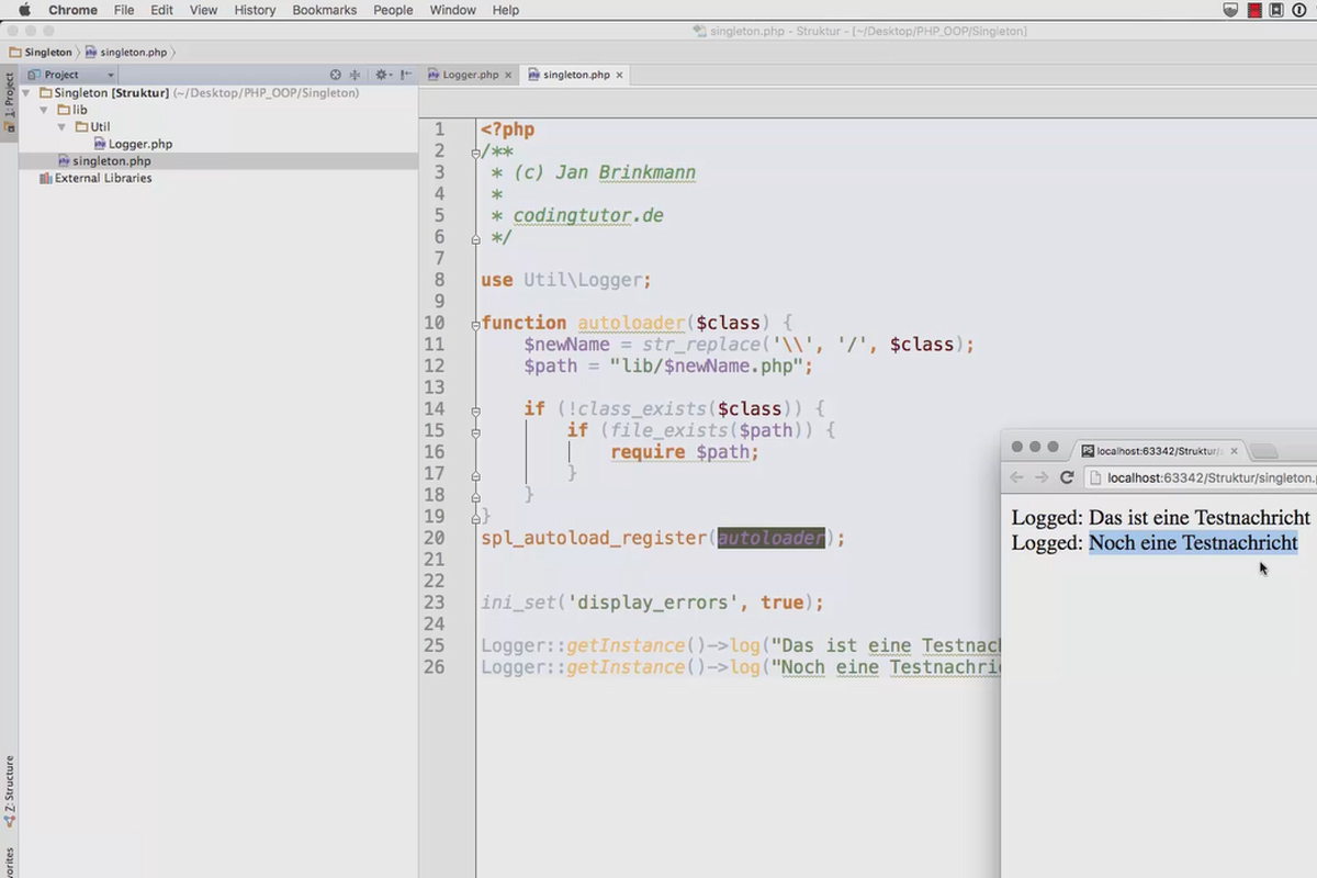 Programación web orientada a objetos con PHP - 8.01 Singleton: una sola instancia