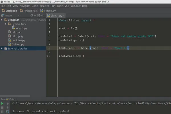 Python programlama için başlangıç ​​- 58 GUI: Giriş