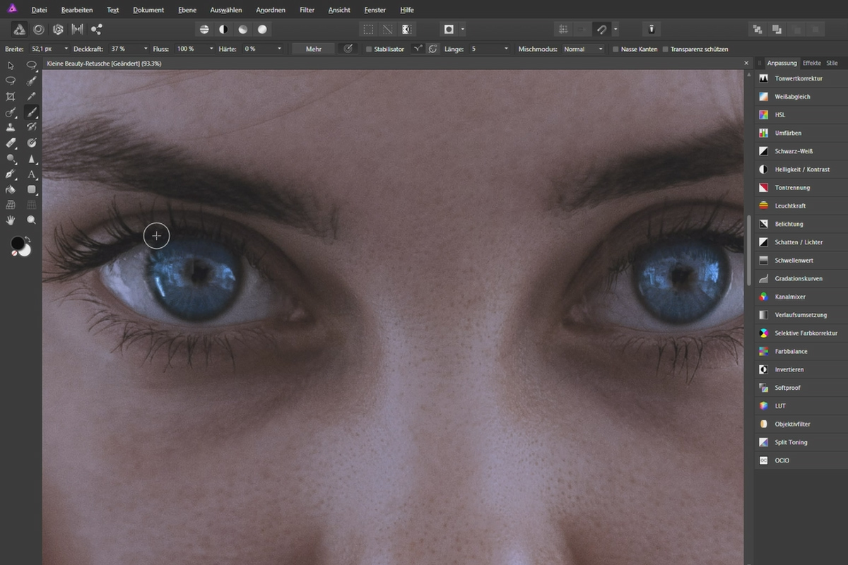 Affinity Photo-opplæring - Grunnleggende: 5.9 | Liten portrettretusj