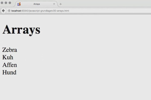 JavaScript basics - 20 Using arrays