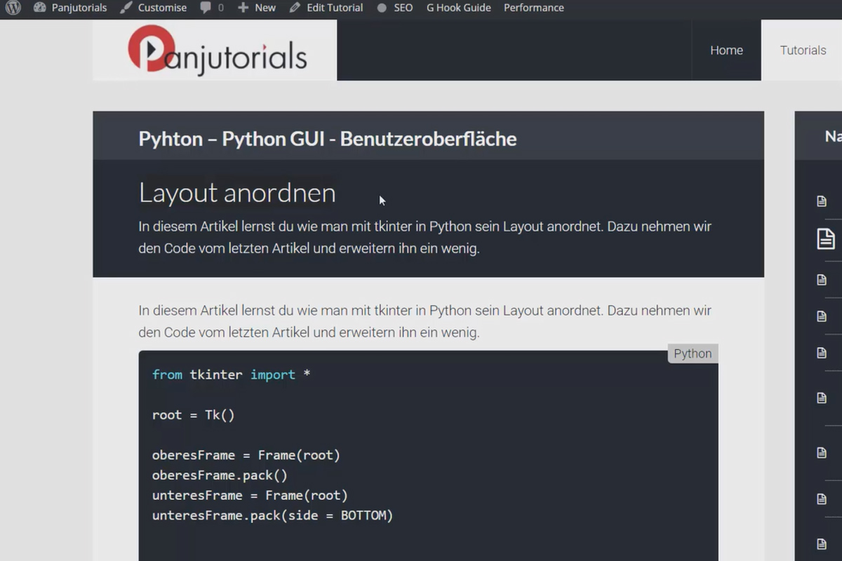 Python-programmering för nybörjare - 59 Placera layout