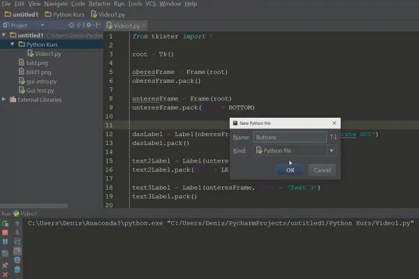 Yeni başlayanlar için Python programlaması - 60 düğme kullanma ve tıklamalar.