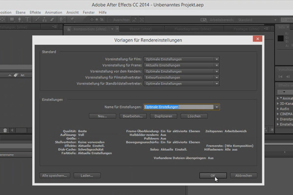 Tips og tricks til arbejdsgangen i After Effects: After Effects på engelsk.
