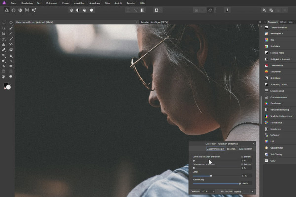 Affinity Photo-opplæring – Grunnleggende: 5.11 | Fjerne eller legge til støy