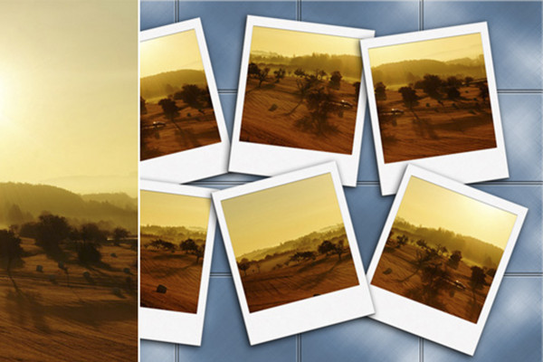 Photoshop-åtgärd: Polaroidcollage