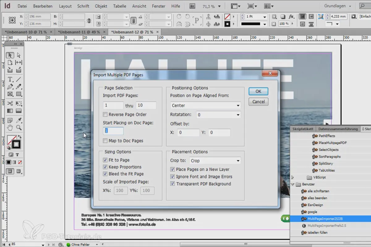 Tipps & Tricks zu Adobe InDesign: Mehrseitige PDFs importieren