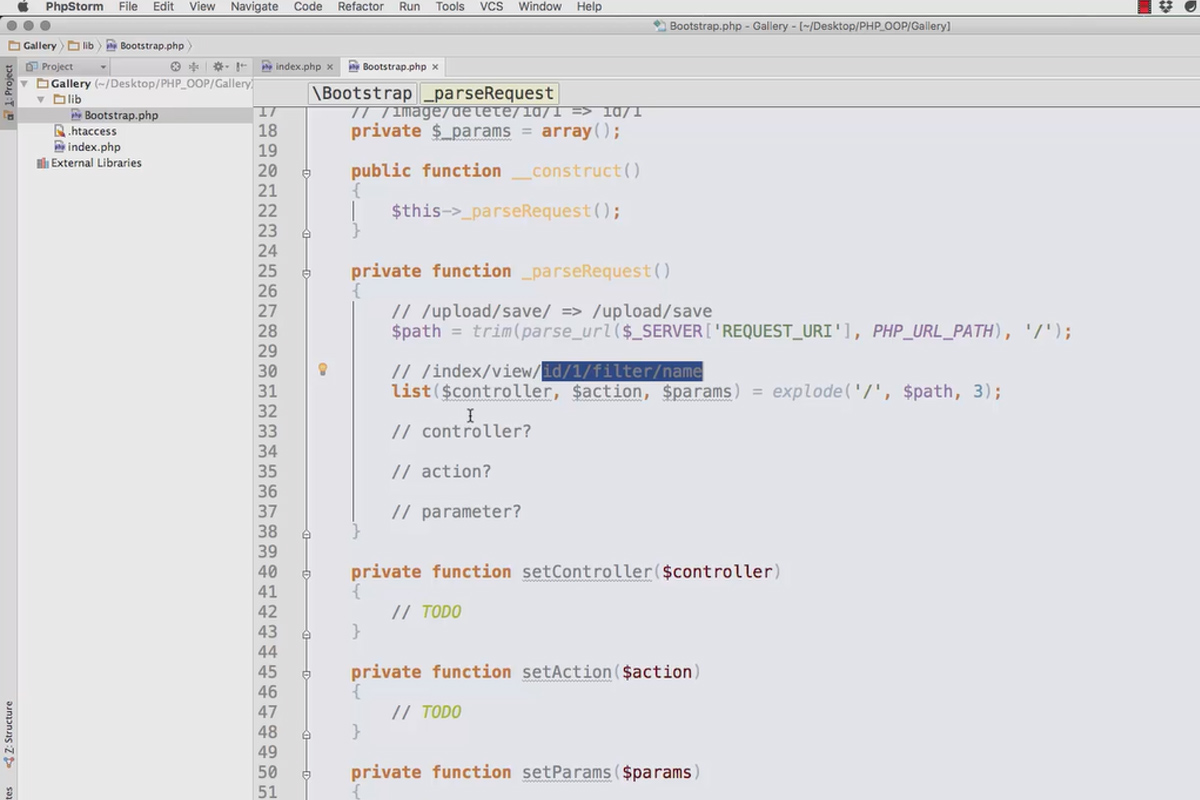 Programación web orientada a objetos con php - 9.04 Procesamiento de la URL: la clase bootstrap