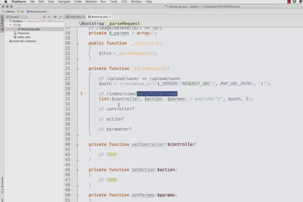 Objektorientert webprogrammering med PHP - 9.04 Behandle URL-en: bootstrap-klassen