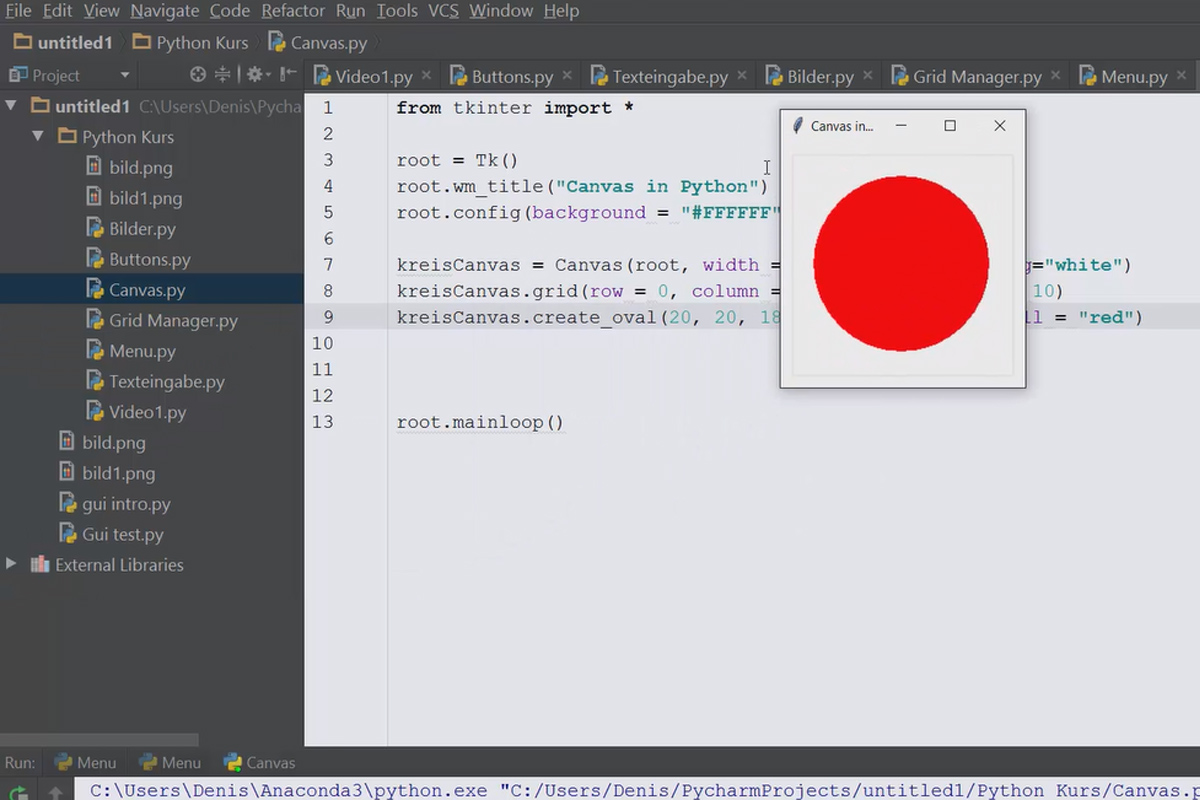 Python-programmering för nybörjare - 65 Canvas i GUI