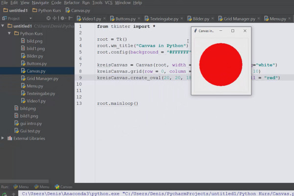 Programmation Python pour débutants - 65 Canvas dans l'interface graphique (GUI)
