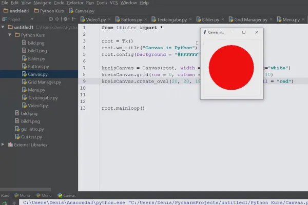 Yeni başlayanlar için Python programlama - GUI'de 65 Canvas