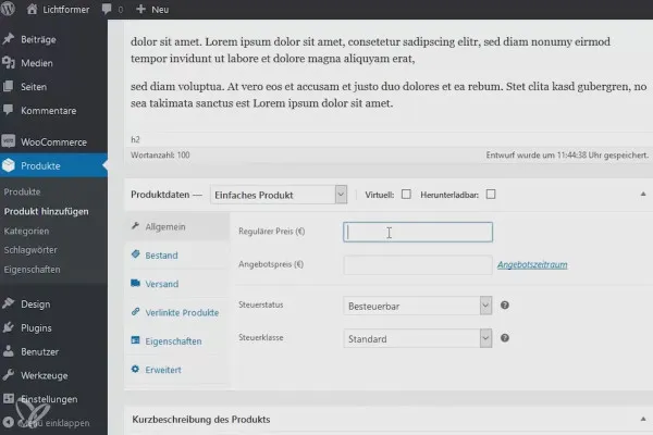 WordPress verstehen und einsetzen: 7.8 Produkte erstellen