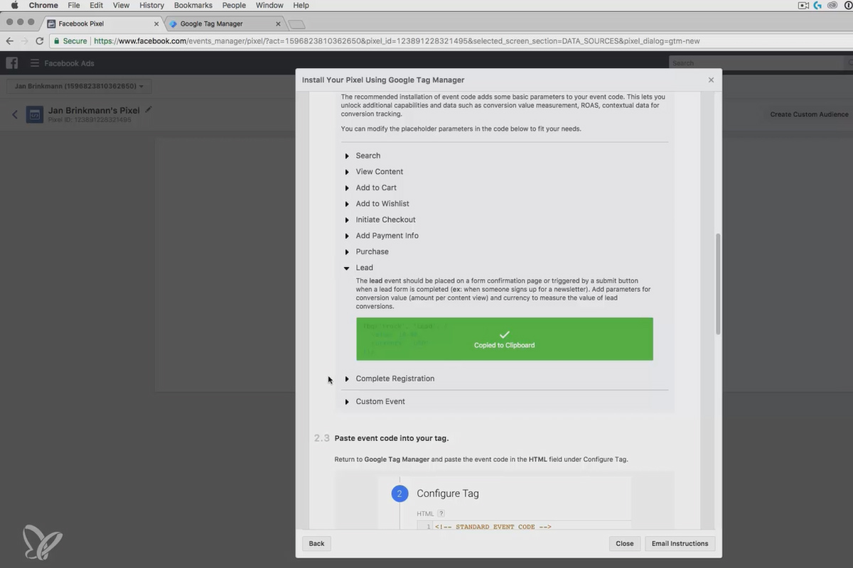 Acquisition de clients via Facebook et Google AdWords : 7,5 pixels dans Google Tag Manager.