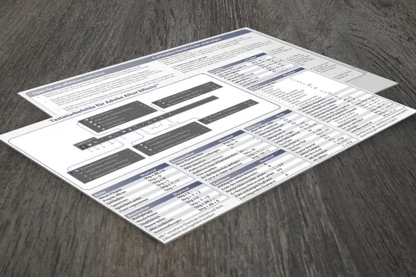 Reference card with the best keyboard shortcuts and tricks for After Effects