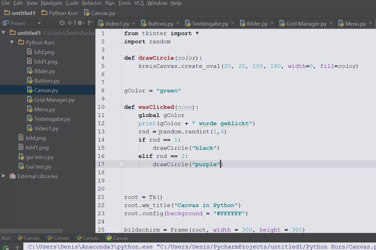 Python-programmering för nybörjare - 66 övningsuppgifter om GUI och Canvas.