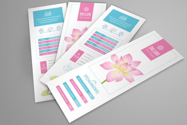 Plantilla de Photoshop para medio folleto DIN A4 de 2 páginas - variante 3