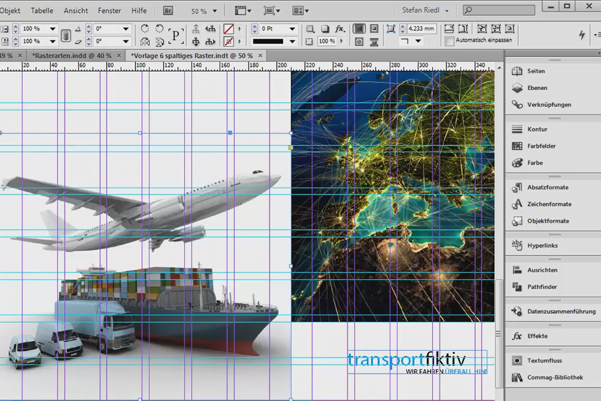 Developing design grids in InDesign