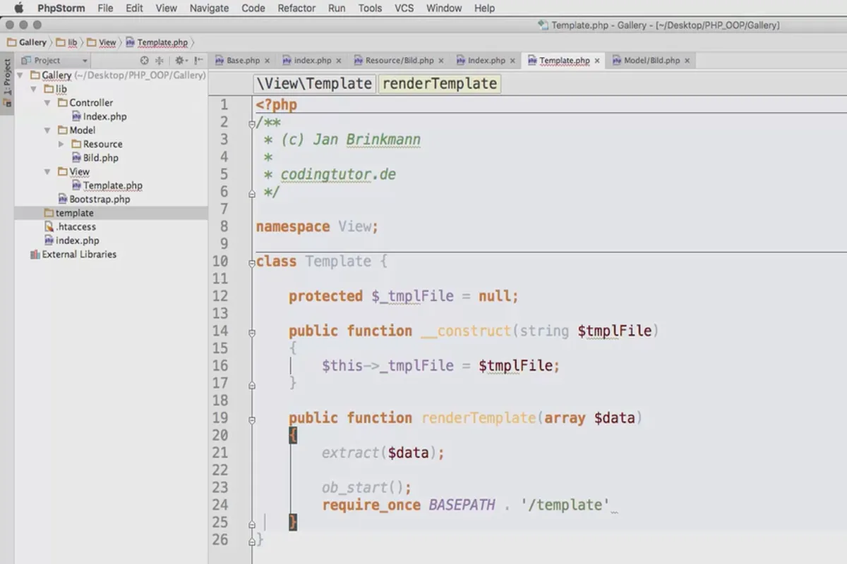 Objektorientert webprogrammering med PHP - 9.09 Galleriets visningsnivå: Visningsobjekter og maler