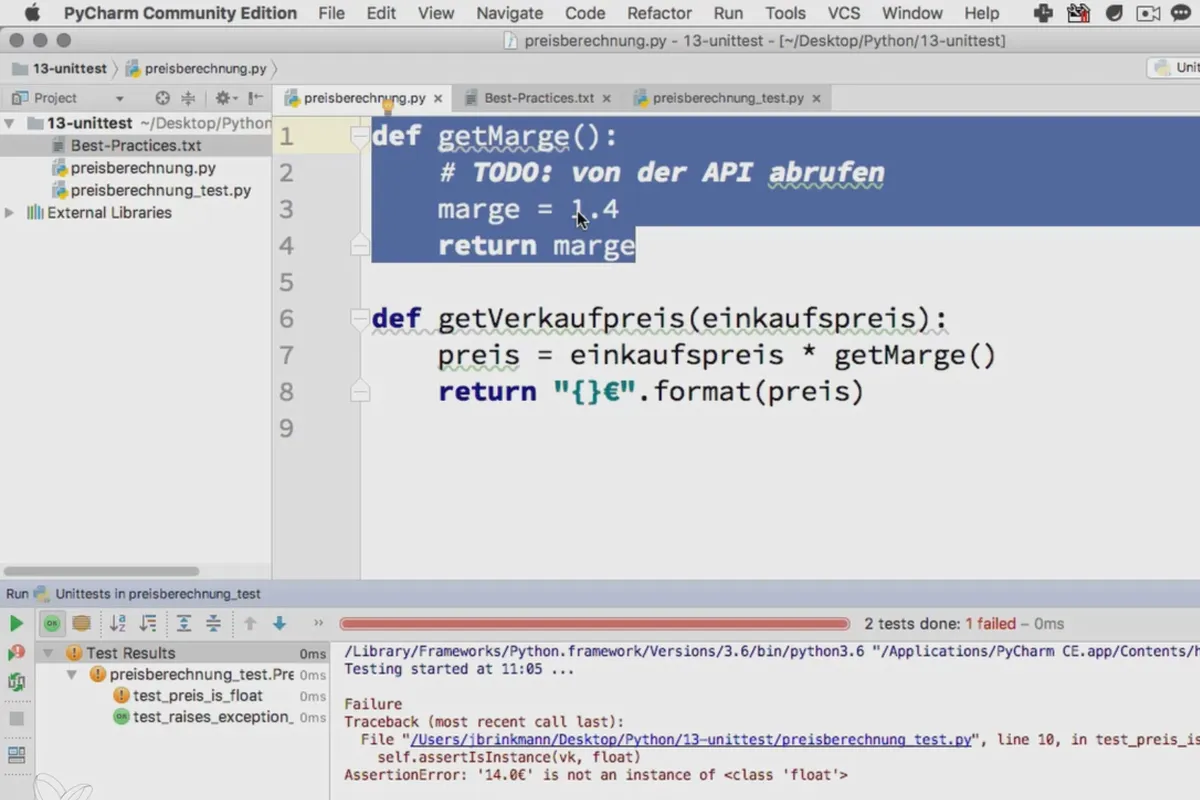 Programmieren mit Python – 13.2 Best Practices für Unit-Tests