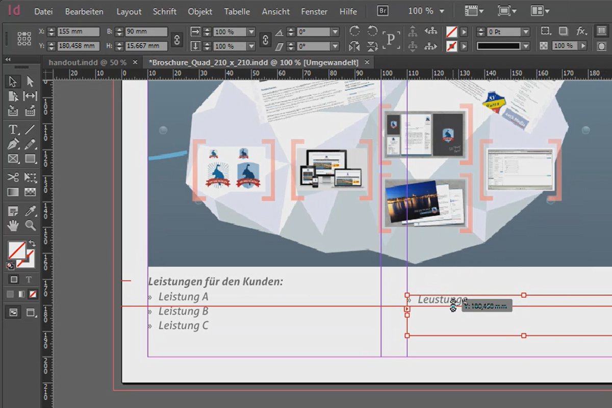 Designing a brochure as a handout in InDesign