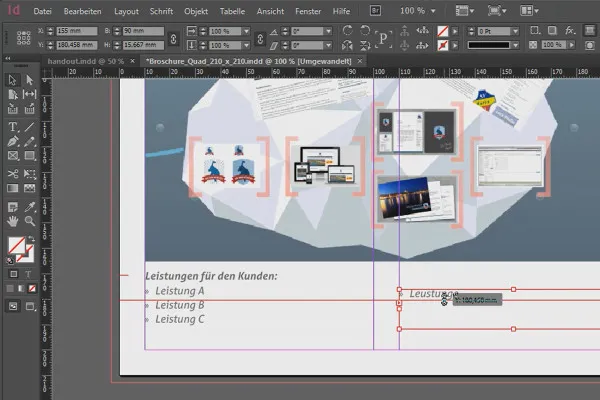 Brosiūrą sukurti kaip išdalinimą ("handout") naudojant InDesign.