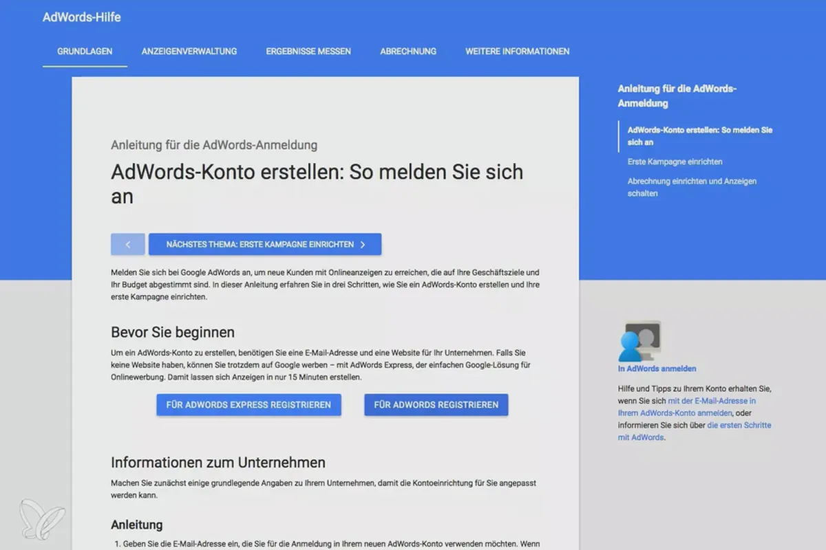 Залучення клієнтів через Facebook та Google AdWords: 8.2 Створення облікового запису (обов'язково перегляньте)