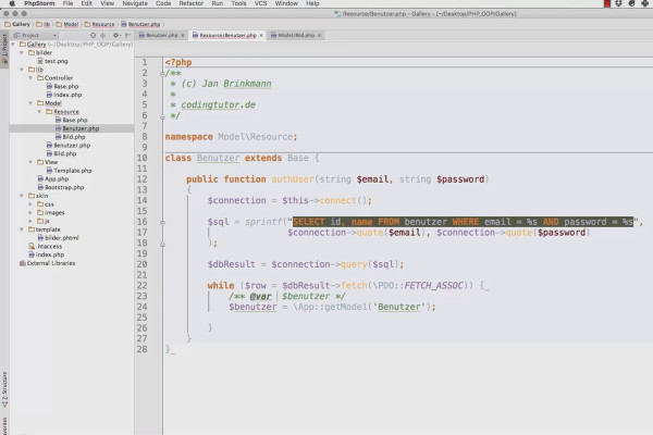 Objektorienteret webprogrammering med PHP – 9.13 Opret model for brugere