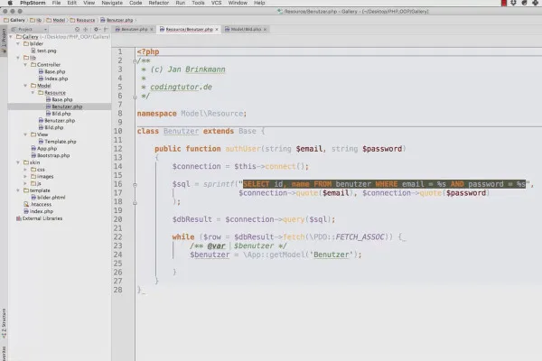 Objektorientert nettprogrammering med PHP - 9.13 Opprett modell for bruker