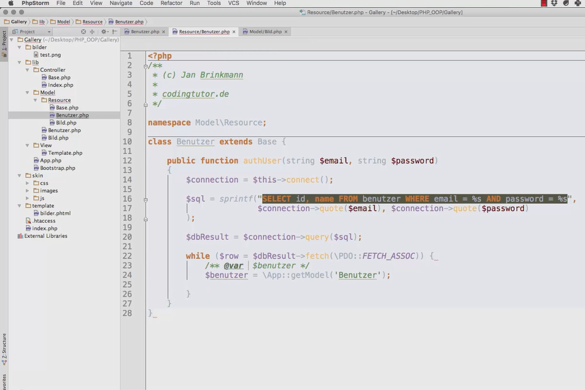 Programación web orientada a objetos con PHP - 9.13 Creación de modelos para usuarios