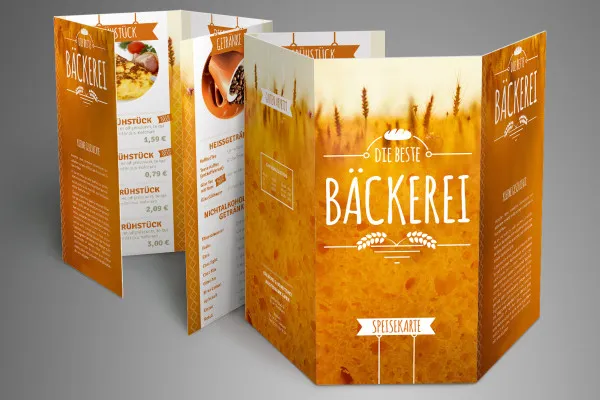 Mockup Photoshop untuk selebaran Altarfalz 8 halaman - Varian 1