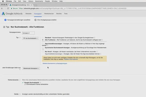 Залучення клієнтів через Facebook і Google AdWords: 8.3 Створення першої кампанії