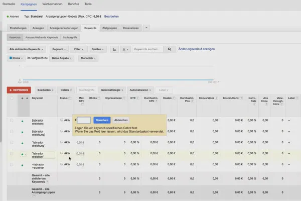 Kundenakquise über Facebook und Google AdWords: 8.5 Gebote für Keywords