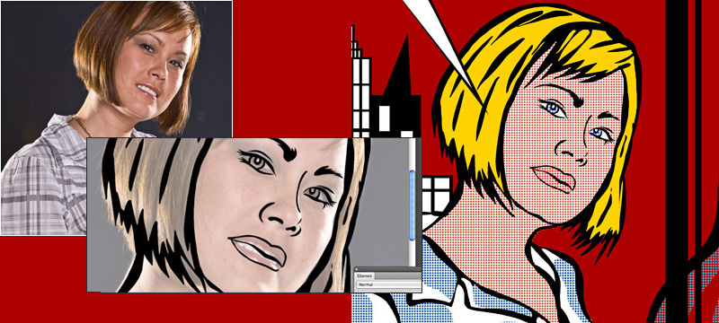 Portrait dans le style de Roy Lichtenstein