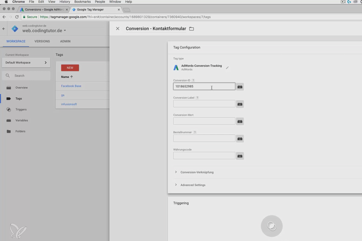 Acquisition de clients via Facebook et Google AdWords : 8.8 Suivi des conversions avec le gestionnaire de tags