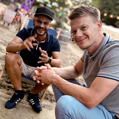 Teamplayer beim Relaxen: Stefan Riedl und Matthias Petri