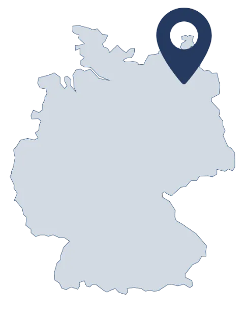 Landkarte Deutschland mit Standort der Agentur 4eck Media